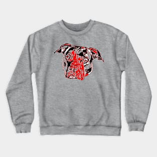 Pitbull Dog Canine Breed Head Strong Muscular Guard Crewneck Sweatshirt